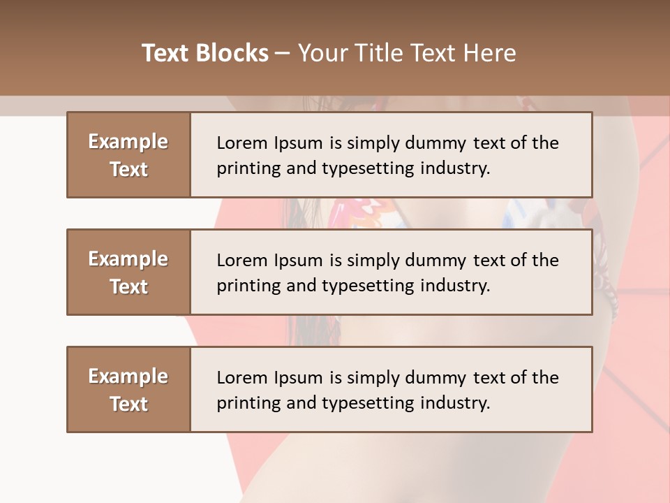 Isolated Looking Brunette PowerPoint Template