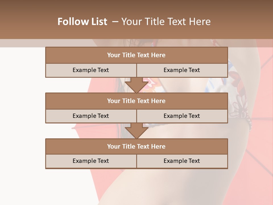 Isolated Looking Brunette PowerPoint Template