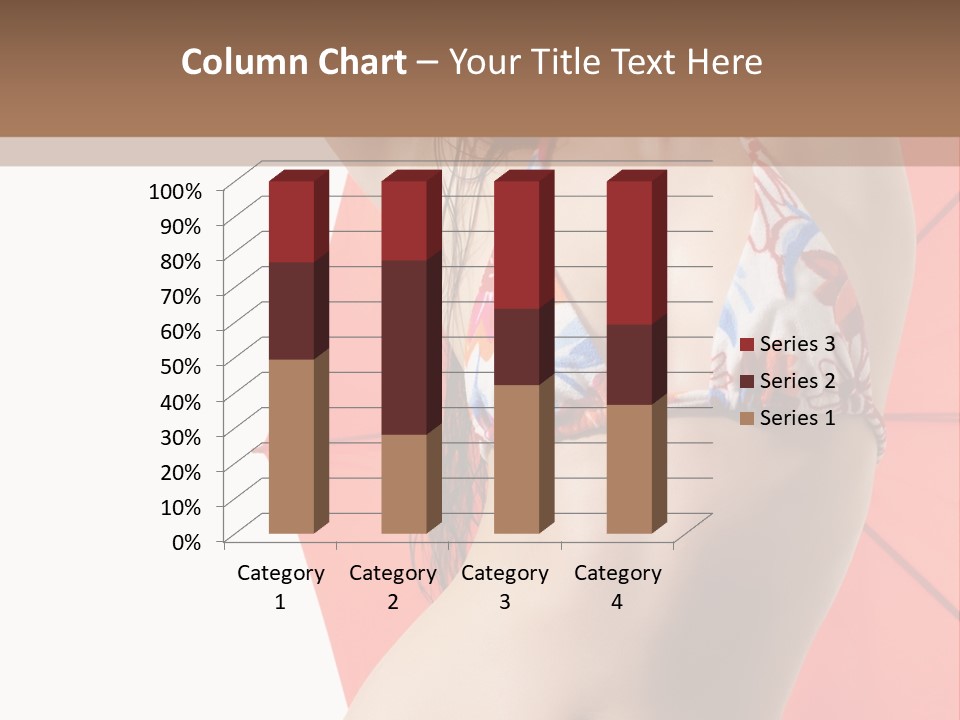 Isolated Looking Brunette PowerPoint Template