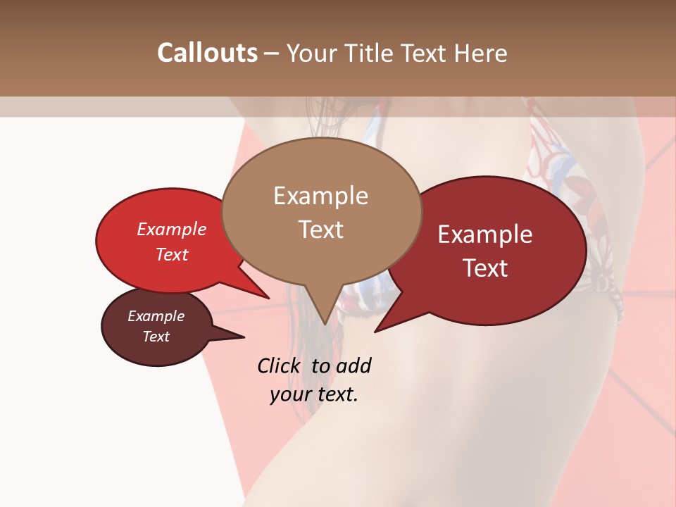 Isolated Looking Brunette PowerPoint Template