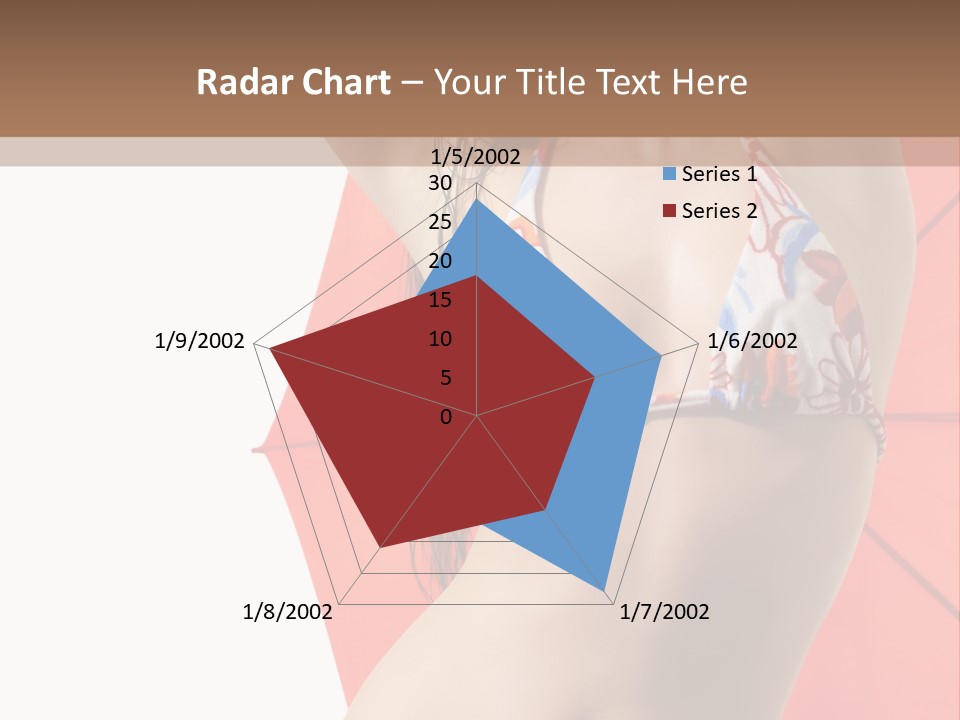 Isolated Looking Brunette PowerPoint Template