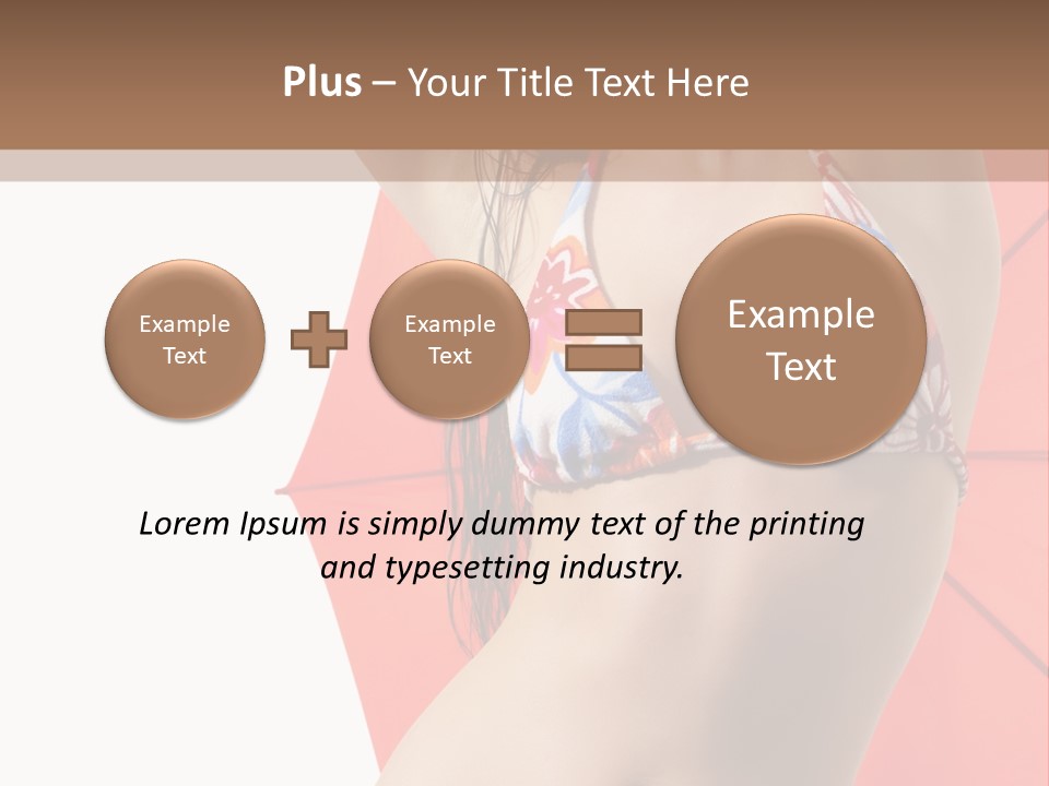 Isolated Looking Brunette PowerPoint Template