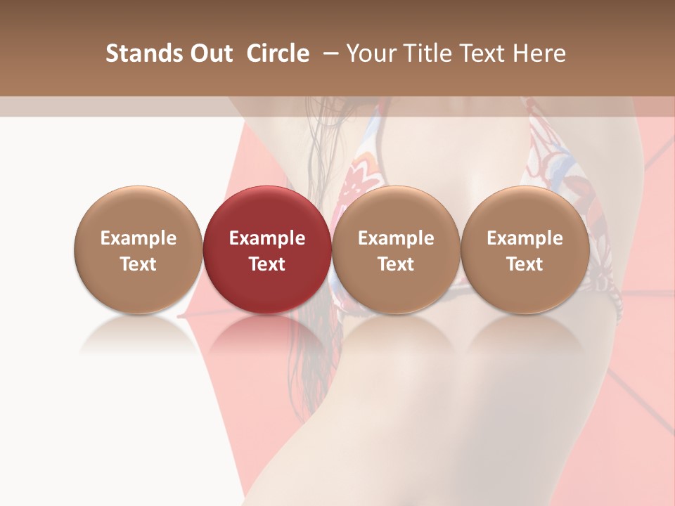 Isolated Looking Brunette PowerPoint Template