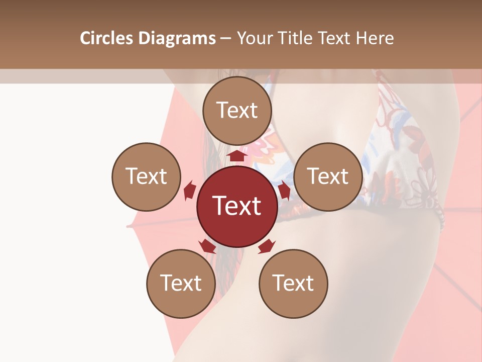 Isolated Looking Brunette PowerPoint Template