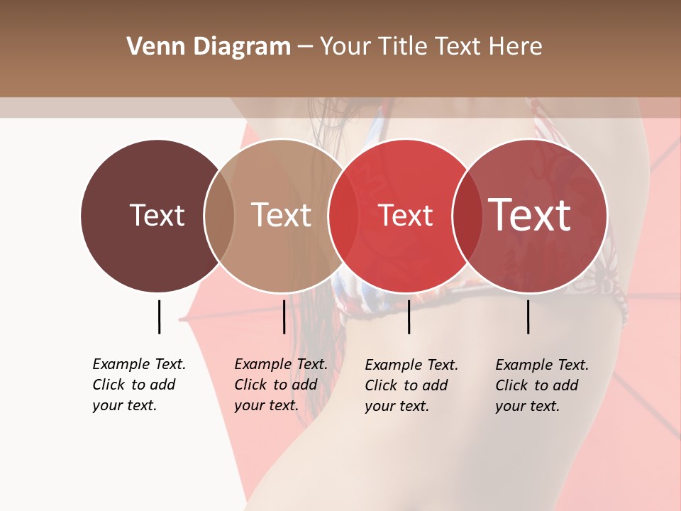 Isolated Looking Brunette PowerPoint Template