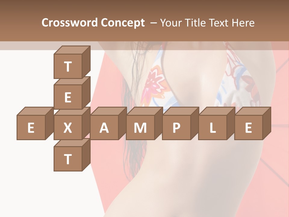 Isolated Looking Brunette PowerPoint Template