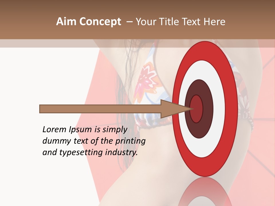 Isolated Looking Brunette PowerPoint Template