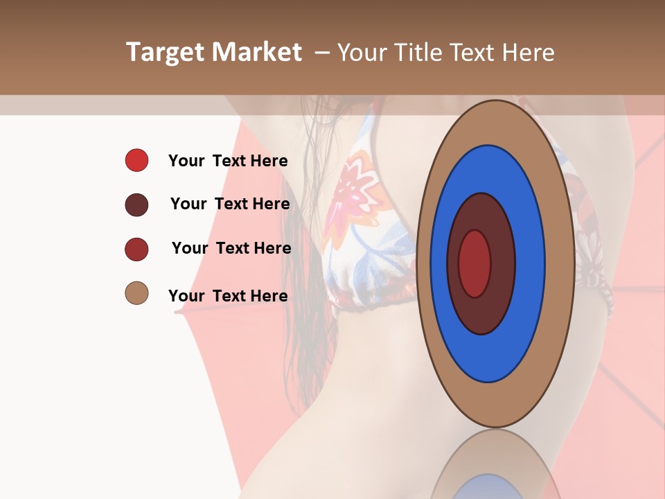 Isolated Looking Brunette PowerPoint Template