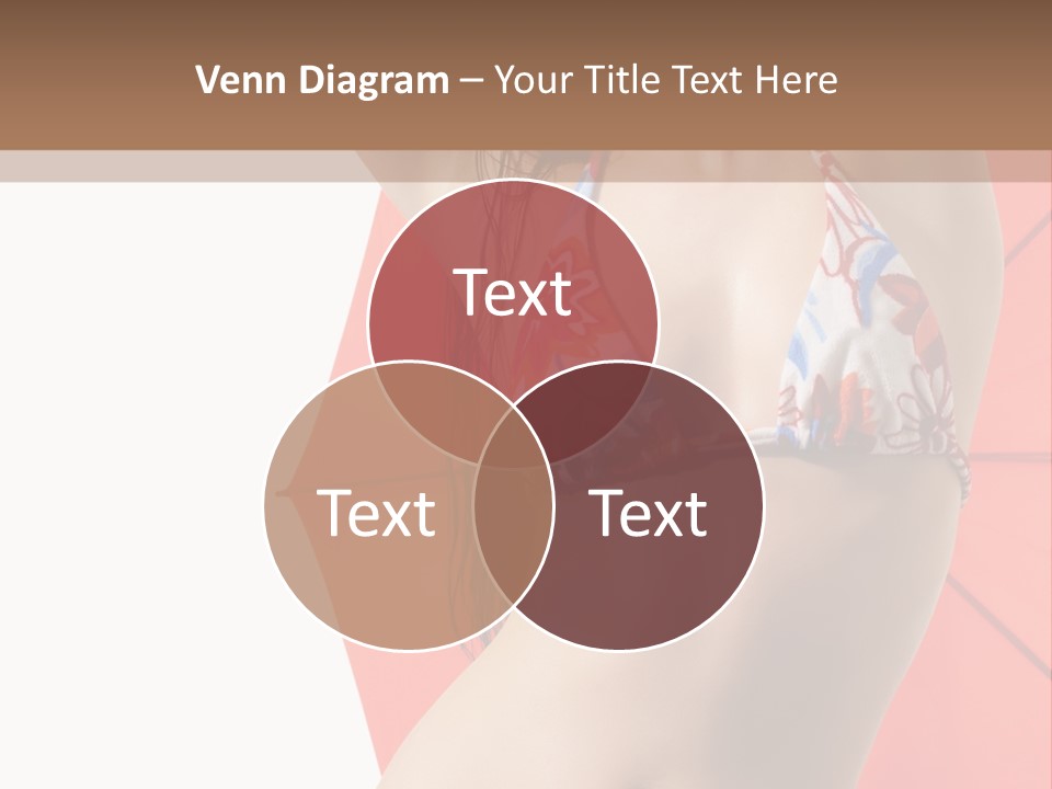 Isolated Looking Brunette PowerPoint Template