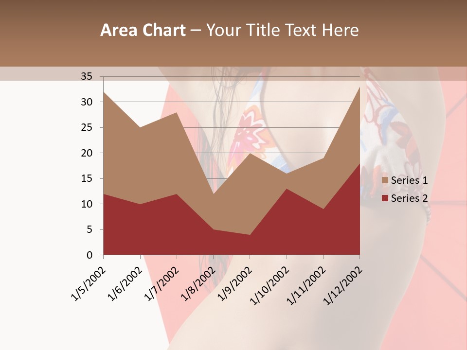 Isolated Looking Brunette PowerPoint Template