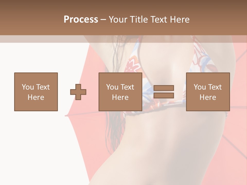 Isolated Looking Brunette PowerPoint Template