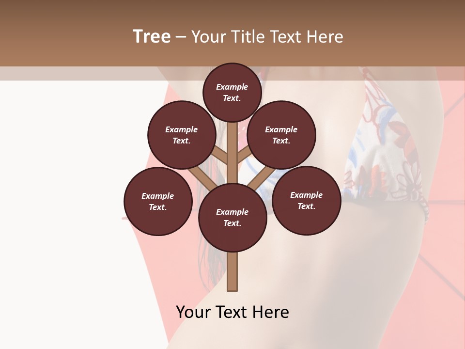 Isolated Looking Brunette PowerPoint Template