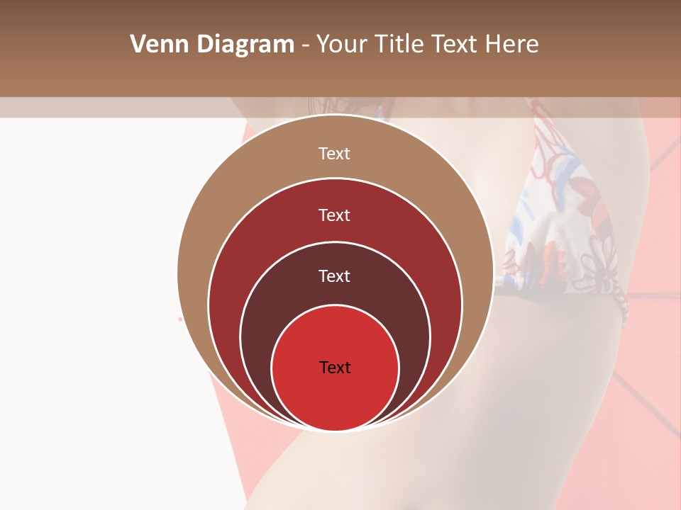 Isolated Looking Brunette PowerPoint Template