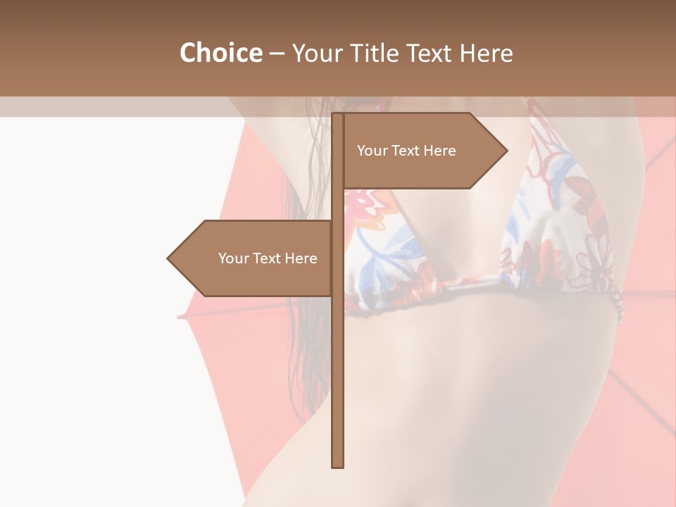 Isolated Looking Brunette PowerPoint Template