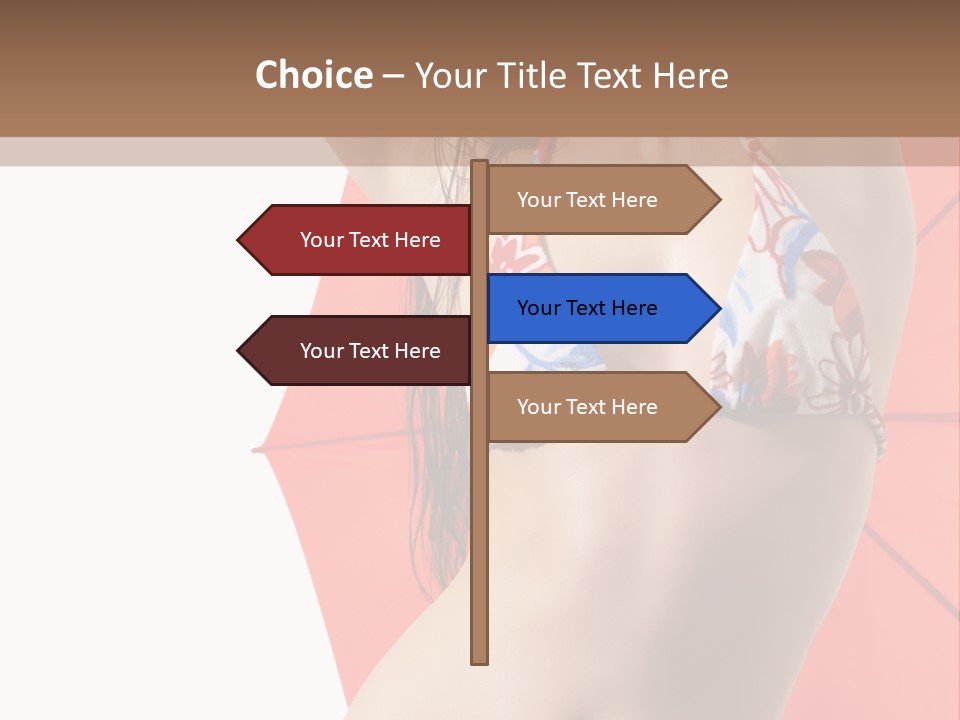 Isolated Looking Brunette PowerPoint Template