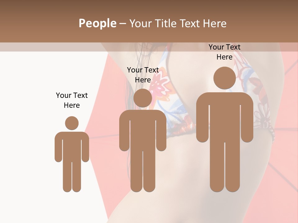 Isolated Looking Brunette PowerPoint Template