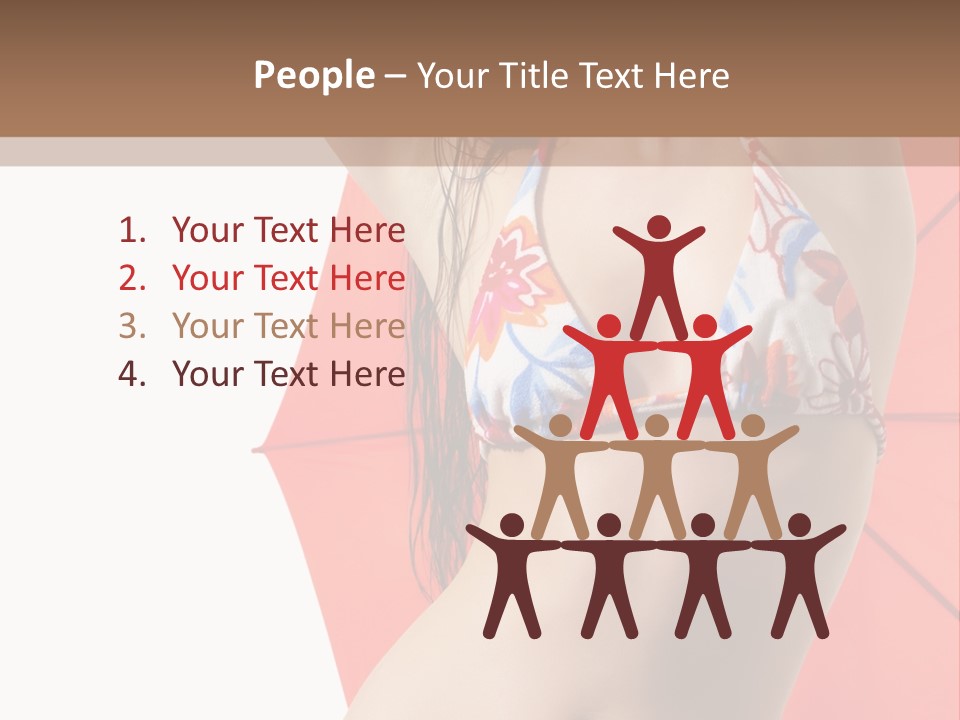 Isolated Looking Brunette PowerPoint Template