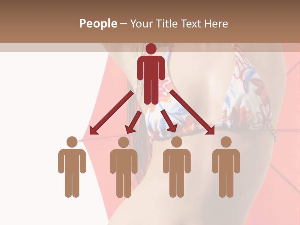 Isolated Looking Brunette PowerPoint Template