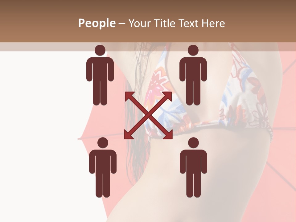 Isolated Looking Brunette PowerPoint Template