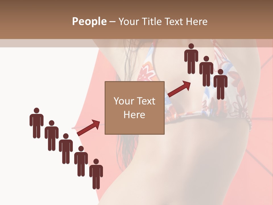 Isolated Looking Brunette PowerPoint Template