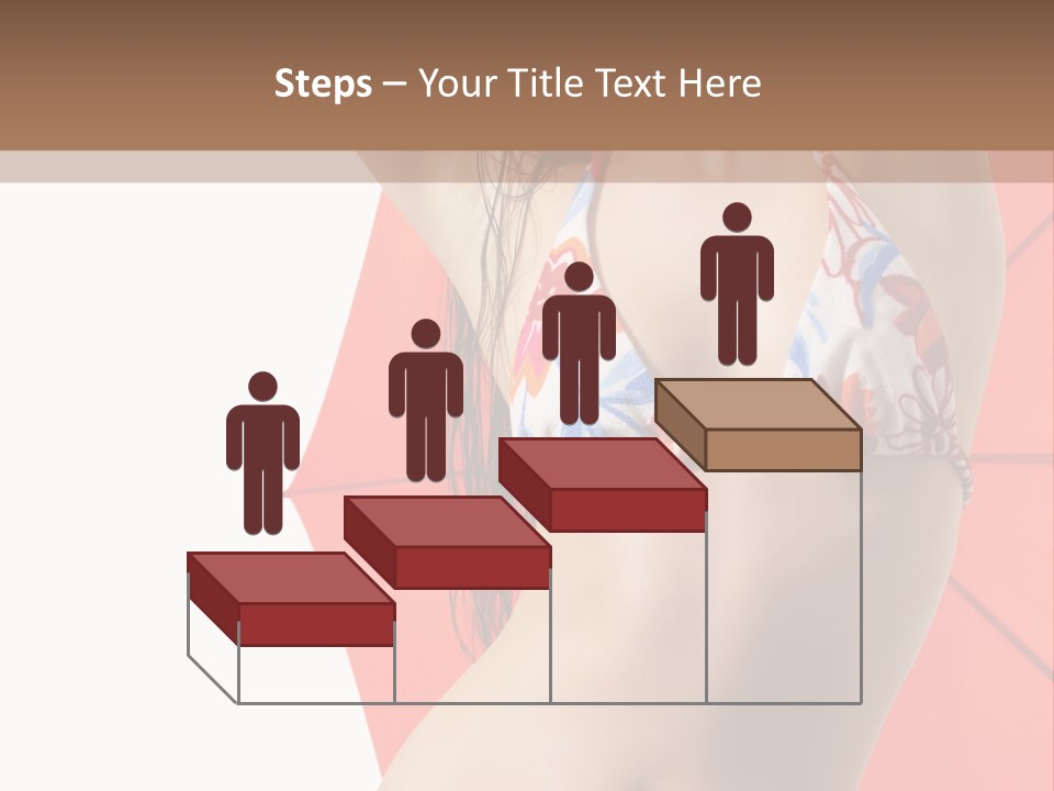 Isolated Looking Brunette PowerPoint Template