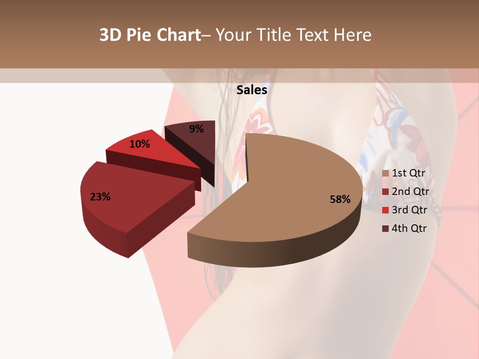 Isolated Looking Brunette PowerPoint Template