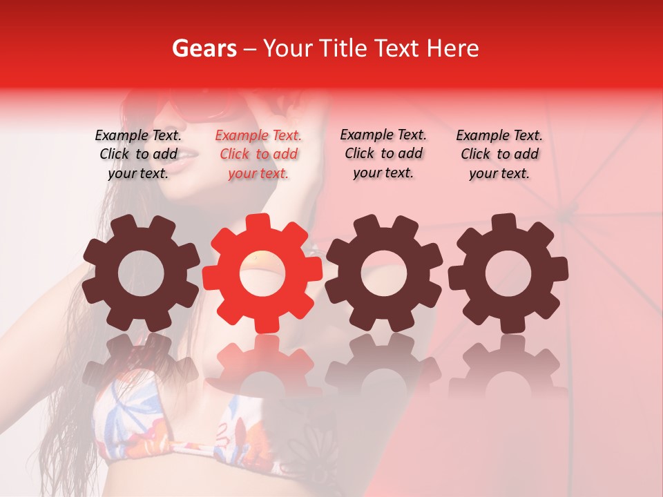 Umbrella Looking Person PowerPoint Template