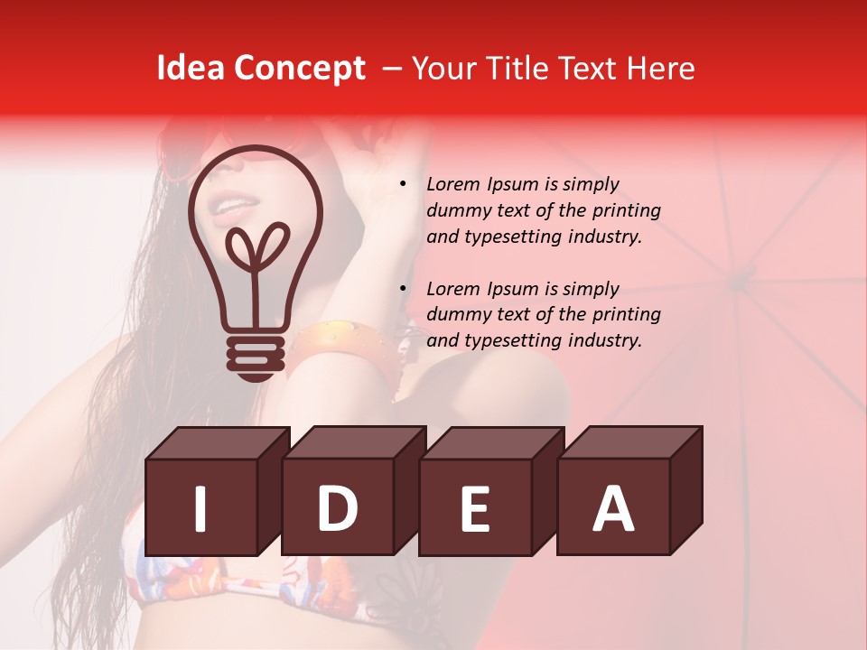 Umbrella Looking Person PowerPoint Template