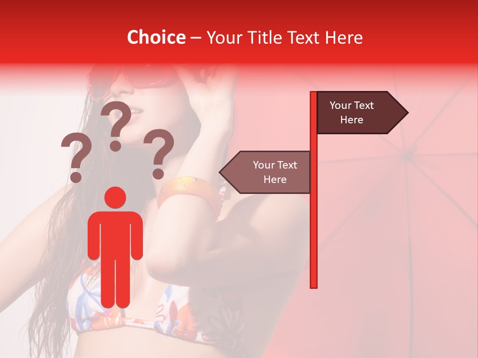 Umbrella Looking Person PowerPoint Template