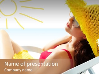 Swimwear Resting Horizon PowerPoint Template