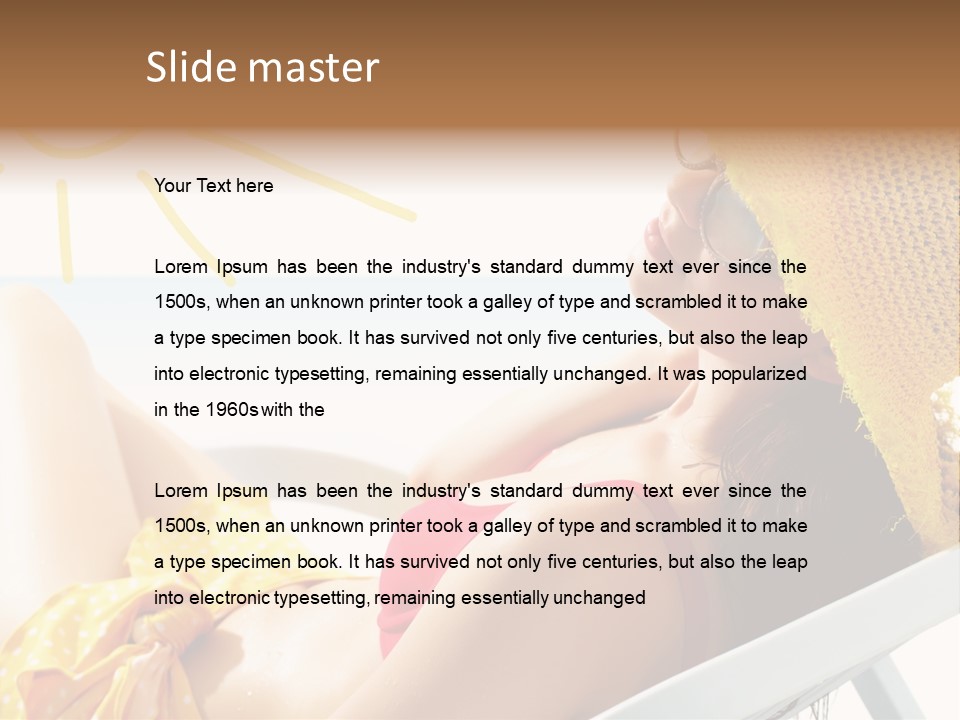 Swimwear Resting Horizon PowerPoint Template