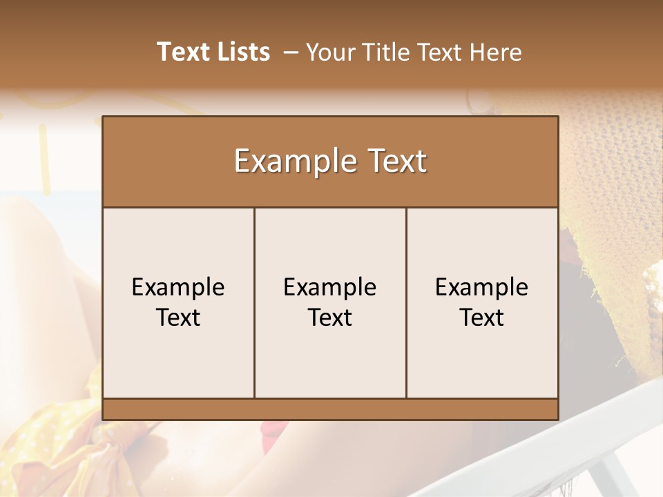 Swimwear Resting Horizon PowerPoint Template