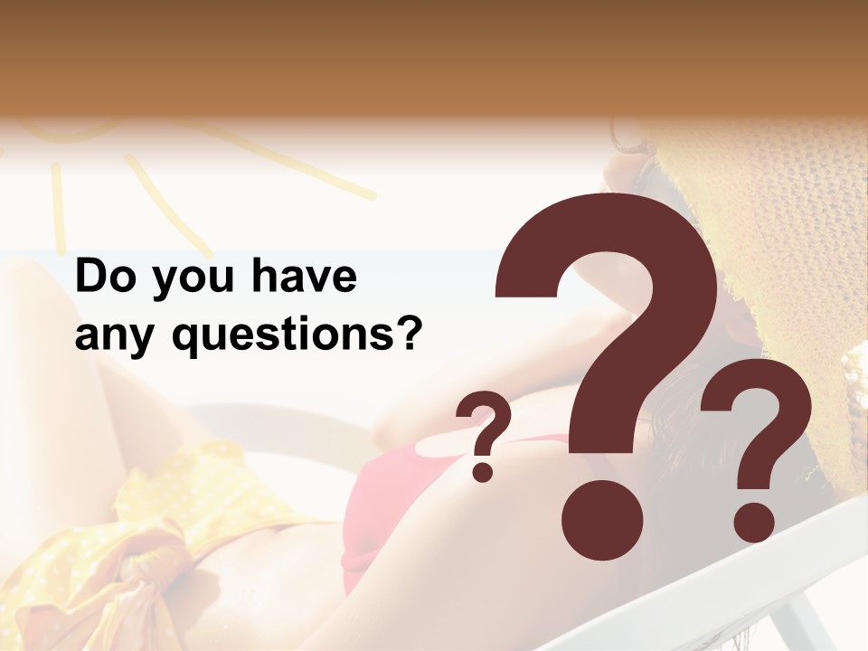 Swimwear Resting Horizon PowerPoint Template