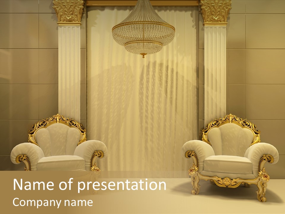 Curtain Exhibition Interiors PowerPoint Template