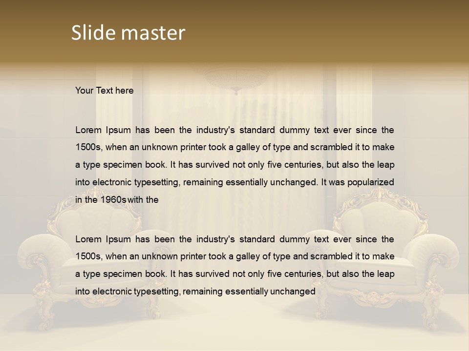 Curtain Exhibition Interiors PowerPoint Template