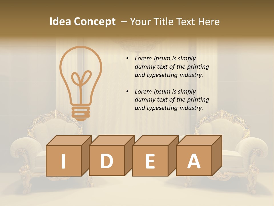 Curtain Exhibition Interiors PowerPoint Template