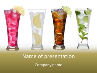Cocktail Collection Ice PowerPoint Template