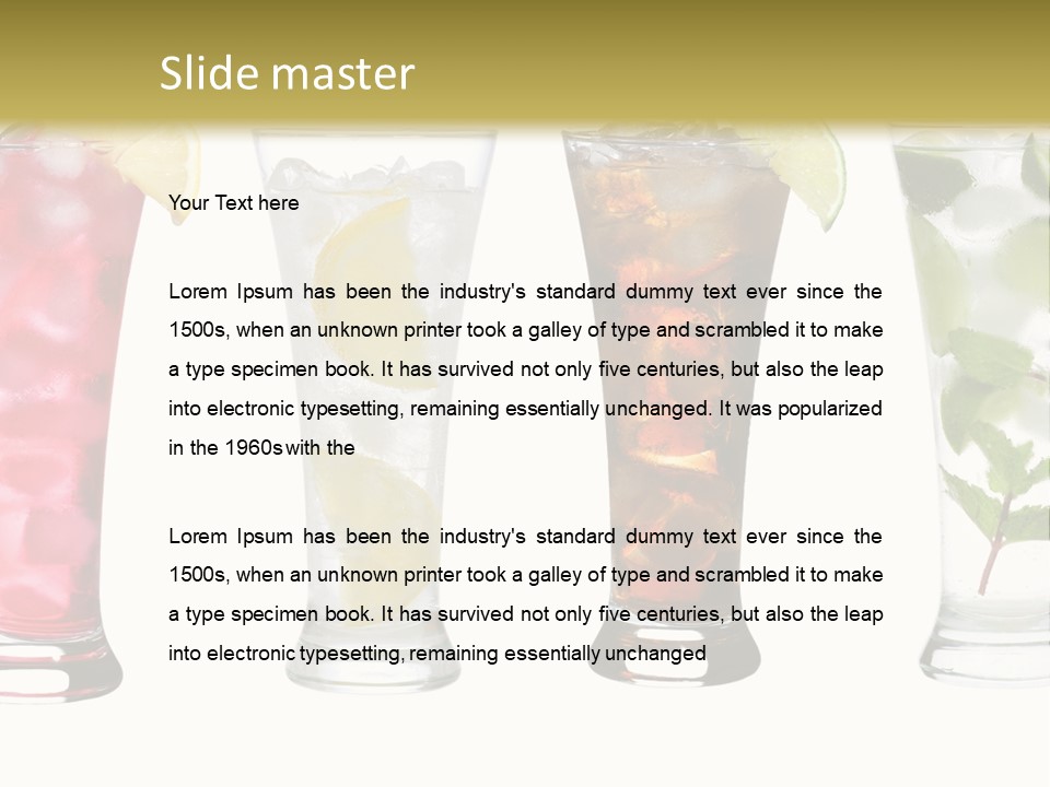 Cocktail Collection Ice PowerPoint Template