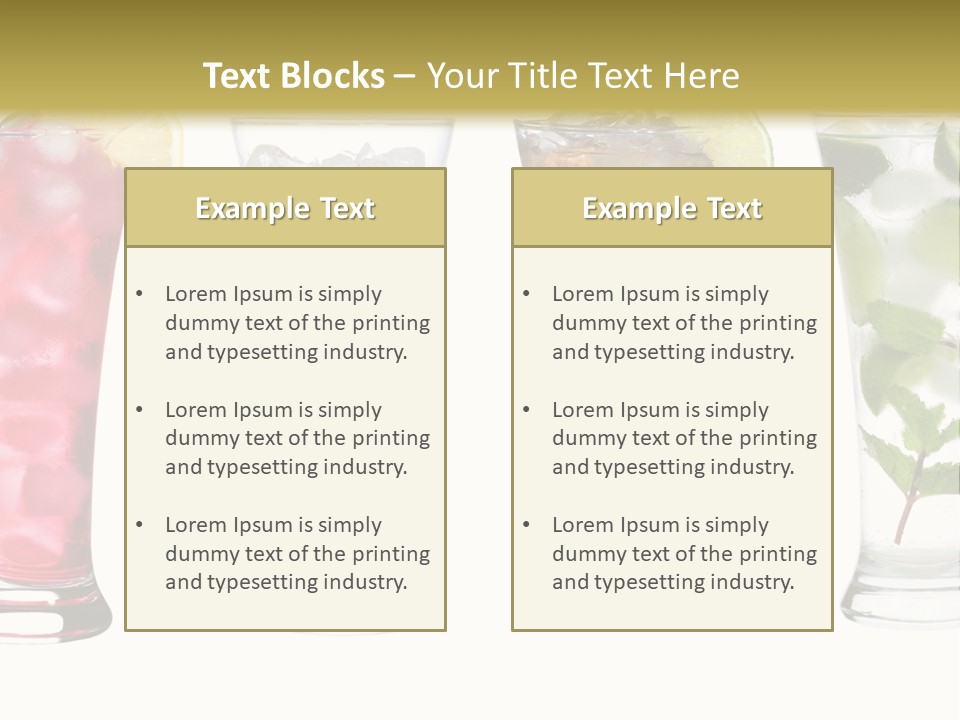 Cocktail Collection Ice PowerPoint Template