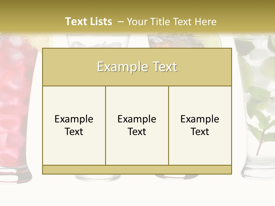 Cocktail Collection Ice PowerPoint Template
