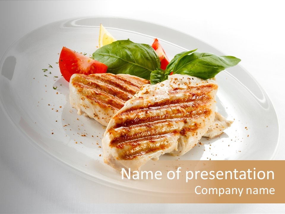 Lunch Fillet Grill PowerPoint Template