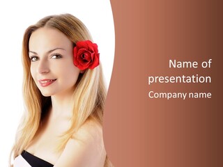 Blond Long Model PowerPoint Template