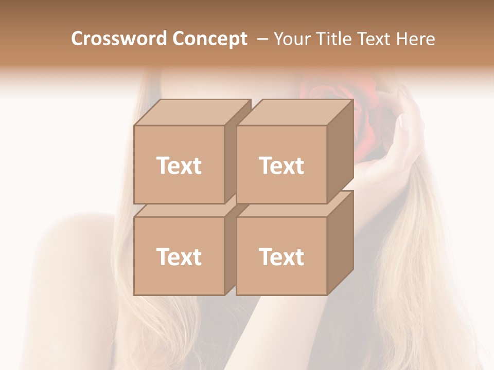 Flower Female Hair PowerPoint Template