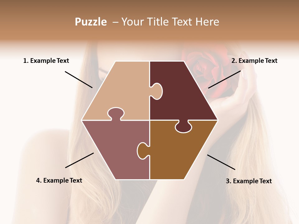 Flower Female Hair PowerPoint Template