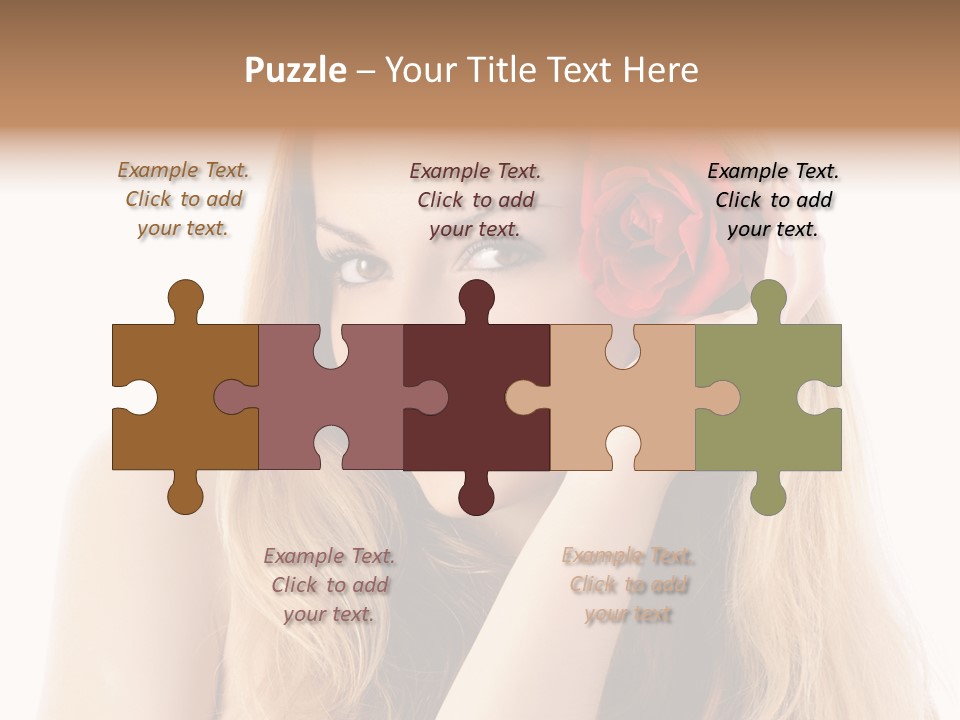 Flower Female Hair PowerPoint Template