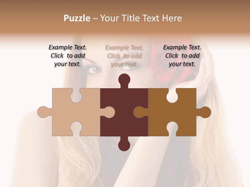 Flower Female Hair PowerPoint Template