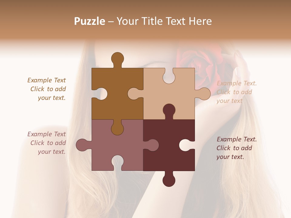 Flower Female Hair PowerPoint Template