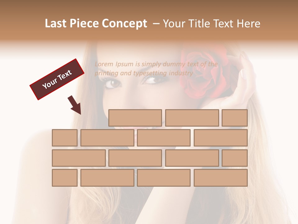 Flower Female Hair PowerPoint Template