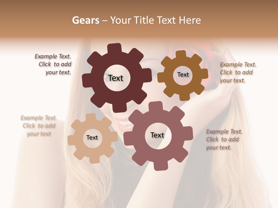 Flower Female Hair PowerPoint Template