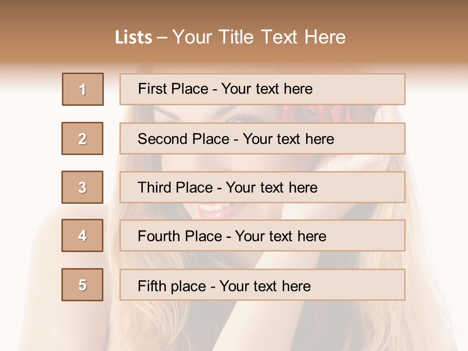 Flower Female Hair PowerPoint Template